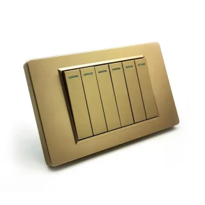 EU 6-Gang Gold Home Wall Switch Manufacturer