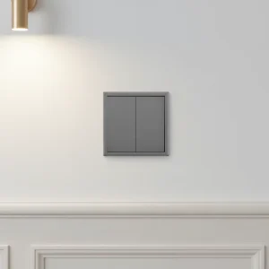 EU European Standard Aluminum Wall Light Switch IP20 250V 16A 2 Gang 2 Way