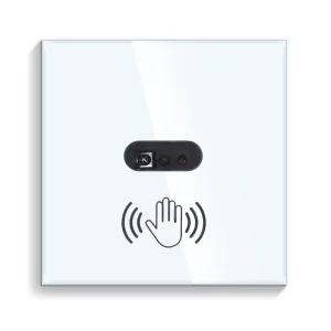 EU Infrared Neutral Live Wire Glass Hand Wave Sensor Wall Light Switch with LED Night Light