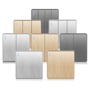 EU RU UK Standard Wall Light Electrical Switch 16A Brushed Panel on OFF Home Power Rocker Push Button Switch 1 2 3 4 Gang 1 2Way