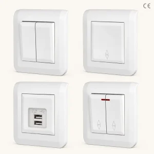 EU Single-Pole Wall Switch Socket 10A 16A 250V CE Certified Flame-Retardant PC