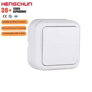 EU Standard 10A 250V Electrical Equipment Supplies Surface Mounted Fire Retardant ABS PC Panel Wall Switches