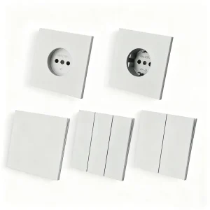 EU Standard 250V 85 x 85 mm 1 2 3 Gang Electric Touch Panel Wall Switch Socket Schuko Outlet