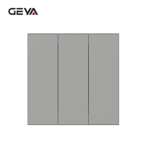 EU Standard 86*86mm Indoor Wall Switch 10A 250V 3 Gang 1 Way PC Switch