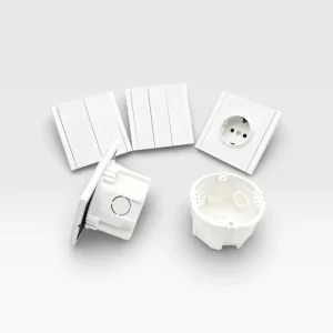 EU Standard 86-Type Matte PC Wall Light Switch, 1 2 3 Gang, 1-Way 2-Way Rocker, White, Flush Mount