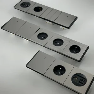 EU Standard Stainless Steel Panel Wall Switch and Electrical Wall Socket for Home and Hotel