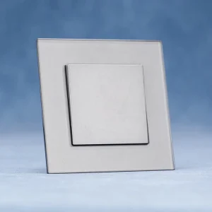 EU Standard Tempered Glass Electrical 1 Gang 1 Way/2 Way Wall Rocker Light Switch
