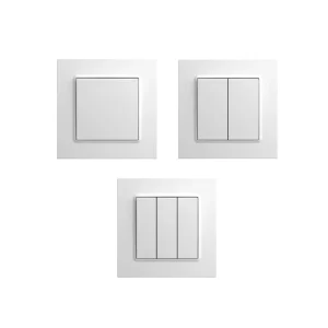 EU Standard Wall Switch 1 Gang 2 Gang 3 Gang Push Button Light Switch 2 Way Electric Switch