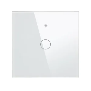 EU Standard WiFi Smart Touch Switch 1 Gang White Tempered Glass Panel