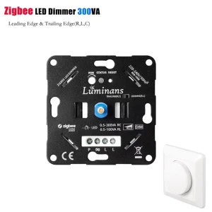 EU-Standard Zigbee Smart Dimmer Switch Wireless Lighting Control 300W LED Dimmer