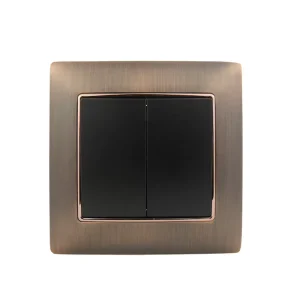 EU Standard Zinc Alloy and PC Frame 2-Gang 1-Way 10A Light Switch for Home House and Hotel Use