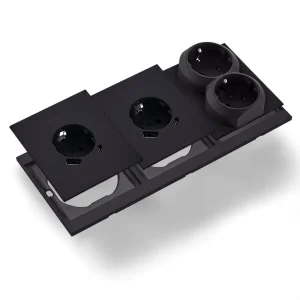EU Twin Socket With USB Type-C Multi Wall Plug