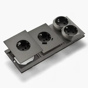 EU Twin Socket With USB Type-C Multi Wall Plug