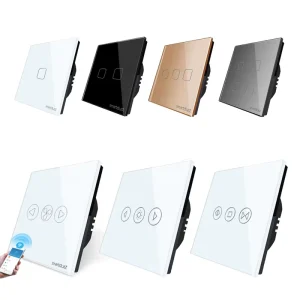 EU UK 220V 1/2/3 Gang WiFi Wireless Remote Control Glass Smart Touch Wall Switch