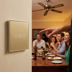 EU UK Smart WiFi Fan Wall Switch, Tuya Zigbee 3.0, Touch Control, Ceiling Fan