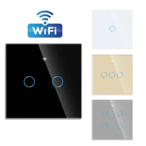 EU UK Standard 1 2 3 Gang Smart Tuya WiFi Light Switch Wall Socket Outlet Kit Alexa Google Home App Wireless Remote Control
