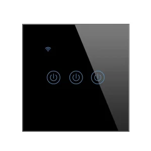 EU UK Standard Wall Touch Switch WiFi Smart Switch Crystal Glass 3 Gang Compatible with Alexa and Google Home