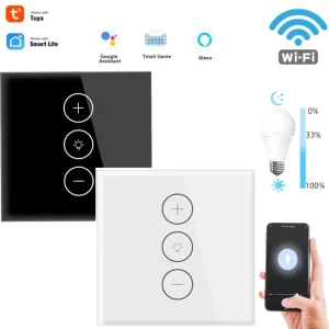 EU UK WiFi-Controlled 220V LED Dimmer Light Switch with Wireless Control