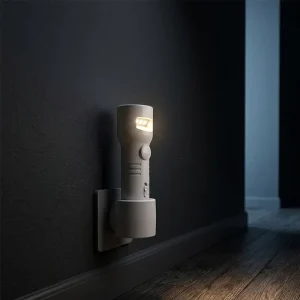 EU US Plug Night Light Wall Socket Automatic Portable Rechargeable Auto on Off Flashlight Reading Light Indoor Stair Hallway Art