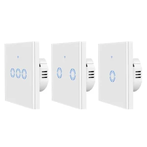 EU US Smart Home WiFi Wall Touch Switch 1 2 3 Gang Glass Panel Light Switch