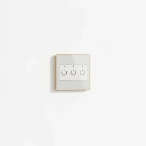 EU WiFi Tempered Glass Gold Metal Frame Smart Home Touch Light Switch 1/2/3 Gang App Remote Control Google Alexa Compatible