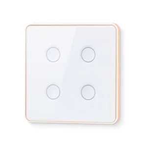 EU Zigbe Tempered Glass Smart Touch Light Switch 1 2 3 4 Gang No Neutral Wire App Remote Control