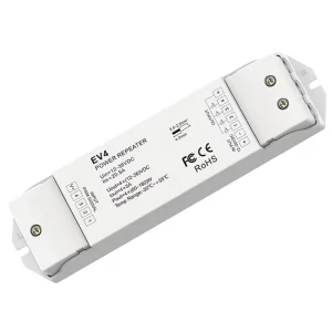 EV4 4CH 5A Constant-Voltage 12-36VDC Touch-Control Power Repeater for RGBW LED Strip Light