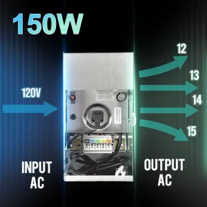 Easy Installation 120V AC to 12 13 14 15V AC 150W Low Voltage Transformer for Outdoor Landscape Lighting