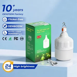 Easy Installation Camping Night Market 10W 20W 30W 40W 50W Rechargeable Emergency Led Light Bulb