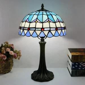 Eco Friendly Classic Simple Flexible LED Adjustable Dome Table Lamp 12Inch Tall Mediterranean Stained Glass