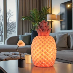 Eco Friendly Flexible Ceramic Pineapple Table Lamp E14 E26 Bulb Base Modern Design Indoor Living Room Decor Gift