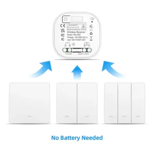 Eco Friendly Light Control 1 2 3 Gang Kinetic Switch with RF433 Wireless & Waterproof Design Wall Switch