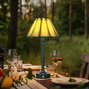 Eco Friendly Modern Chinese Wooden Flexible Adjustable Cordless Table Lamp Rechargeable Battery LED Touch Control Bedroom