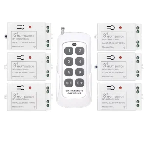 Eight-Button Remote Control Switch, 220V 10A, IP65, 10m-50m Range, RF Wireless, Battery-Powered ABS