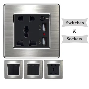 Electric Wall Switch and Sockets for Hotel and Home Customized Color