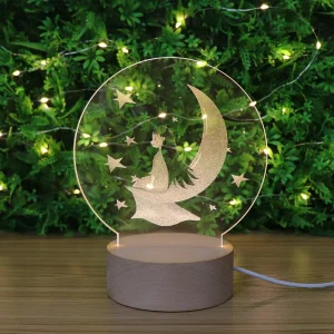Electronic LED 3D Effect Acrylic Mood Night Light for Girls