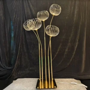 Electroplated Multi Head Dandelion Aisle Light Iron Wedding Party Banquet Decoration Floor Lamp Stand Ornament