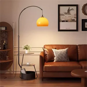 Elegant Grapefruit Floor Lamp with Storage for Living Room Bedroom Sofa