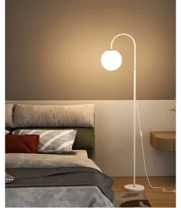 Elegant Luxurious Modern Iron Glass Hotel Villa Floor Lamp with E27 Base Indoor Ball High Quality