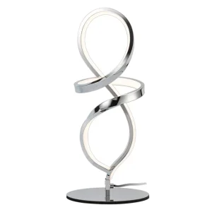 Elegant Modern Chrome LED Spiral Dimmable Bedside Desk Lamp with Unique Light for Bedroom Living Room Study Decor
