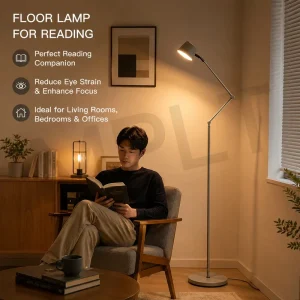 Elegant Modern Dimmable Adjustable LED Floor Lamp with Warm Ambient Light for Living Room and Bedroom Decor