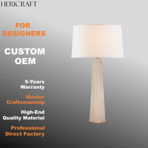 Elegant Table Lamp Modern Classic Desk Lamp in Alabaster with Linen Shade for Home Office Workspace UL Standard