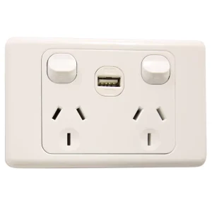 Elmak Series Electric Wall Switch with AU Standard Customized Logo Services 1 Gang Switch Horizontal