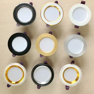 Embedded LED Ceiling Light with Three Color Adjustable Downlight 7.5 cm Cutout Small Lamp for Living Rooms and Bedrooms