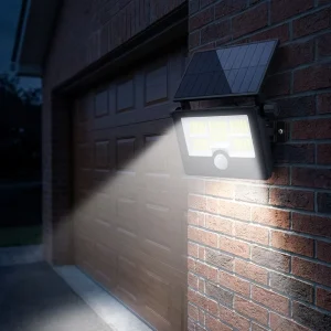 Emergency Outdoor IP65 SMD Solar-Powered LED Flood Light with Warm Light and Active Sensor
