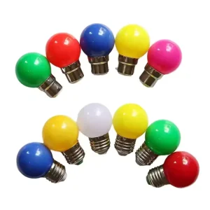 Energy Saving Mini Lamp Outdoor Christmas Party Decoration Lighting 1W 2W 3W G45 Rainbow LED Color Bulb E27 Screw Base