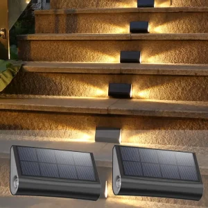Enhanced Safety Waterproof Deck Step Lamp Path Garden Led Dual Side Solar Stair Lights Outdoor