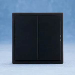 European 250V 10A Electric Wall Switch, 2 Gang, 2 Way, Black PC Panel