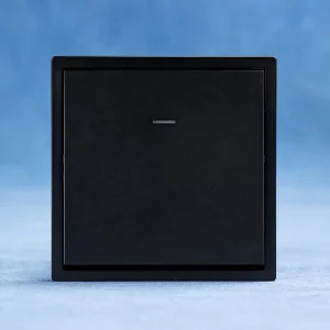 European 80 x 80 mm Electric Wall Light Switch, 1 Gang, 1 Way, LED Indicator