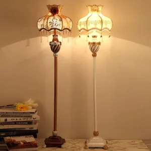 European American Vintage Floor Lamp Warm Light for Living Room Bedroom Bedside Coffee Table Standing Light